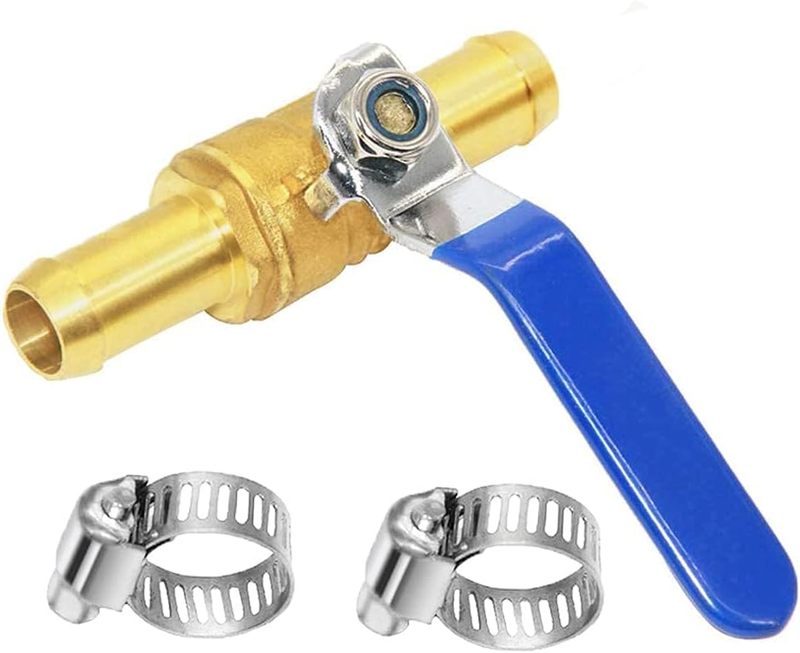 Brass Shutoff Ball Valve 1" Hose Barb for Water Oil Air Gas Fuel Line Pipe