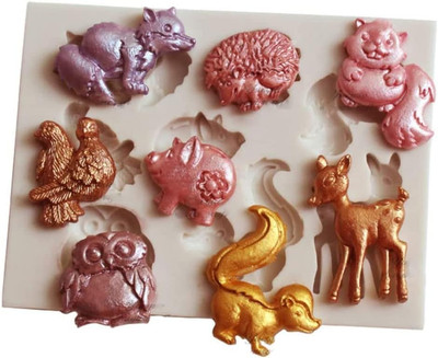 Cute Animals DIY 3D Pig Hedgehog Squirrel Deer Fox Owl Silicone Mold Making Ice 