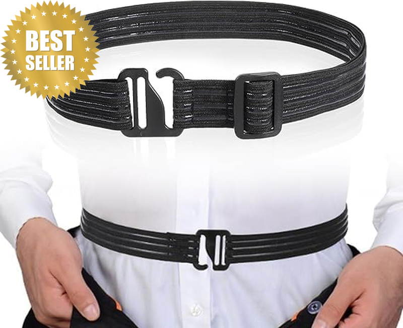 Men Shirt Stays Belt Keepers Shirt Holder for Men Police Adjustable Elastic Band