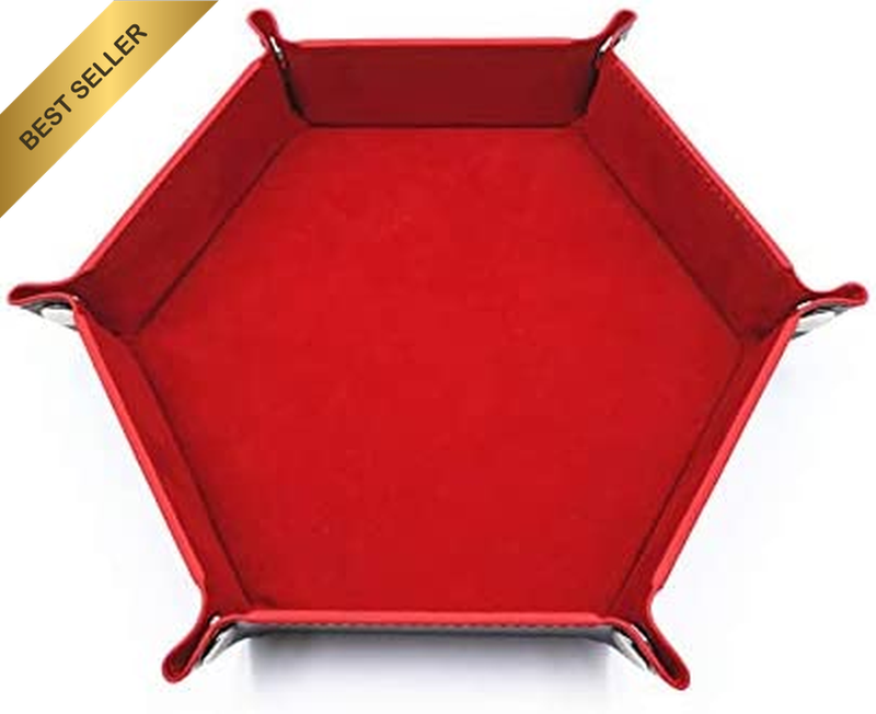 Portable PU Leather Dice Rolling Tray Folding Dice Holder for RPG DND Games