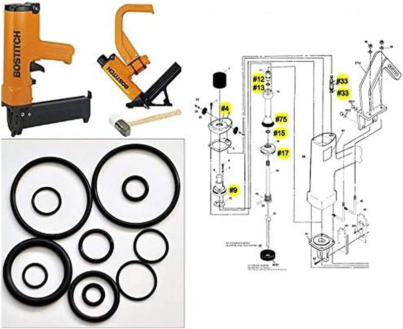 O-Ring Tool Repair Kit for MIII MIIIFN MIIIFS Bostitch Hardwoo...
