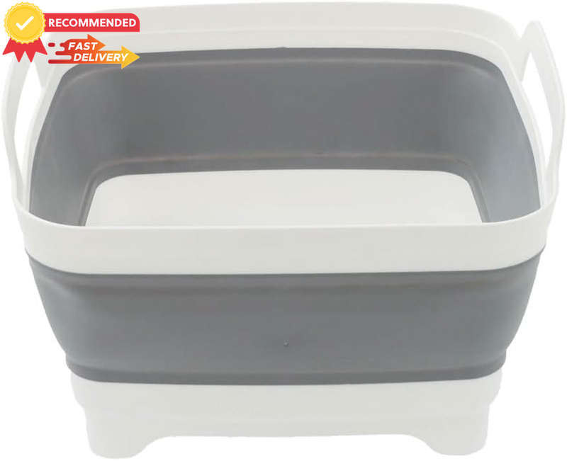 9L Collapsible Bucket | Foldable Wash Basin with Plug | Camping Sink for Dishes