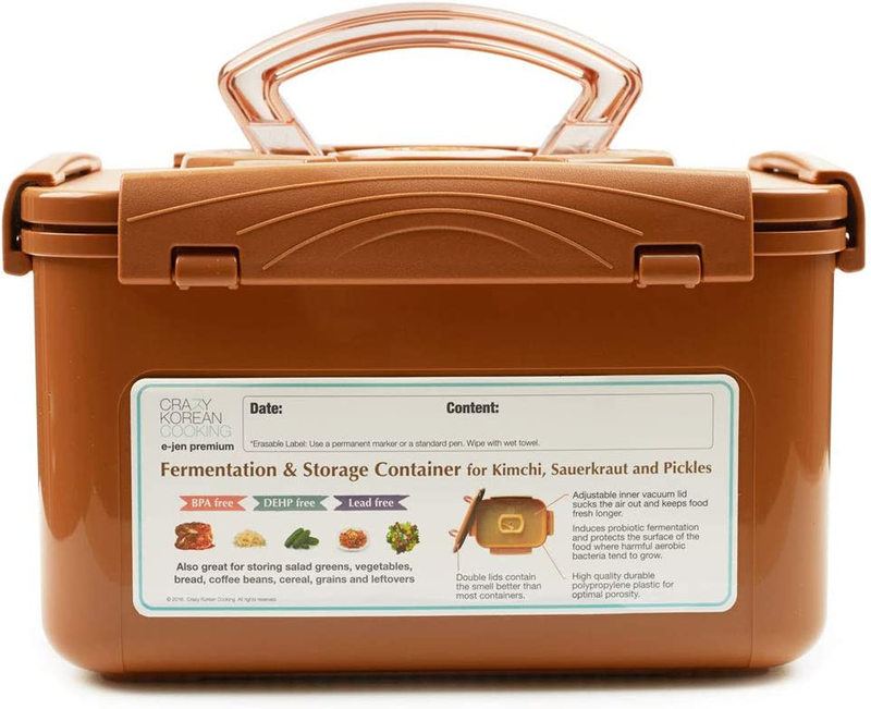 Premium Kimchi, Sauerkraut Fermentation and Storage Container with Inner Vacuum - Thumbnail 3