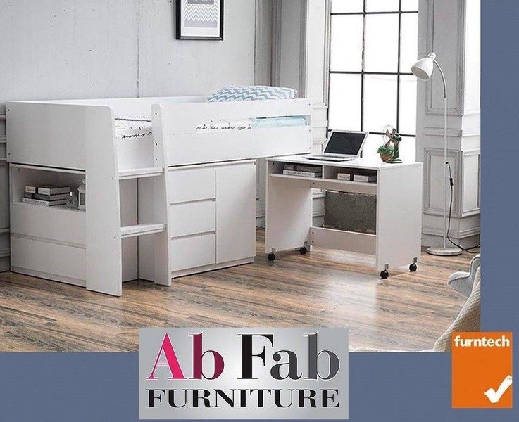 Brand New Shelly Single Cabin Bunk Bed Loft Midi Sleeper Desk