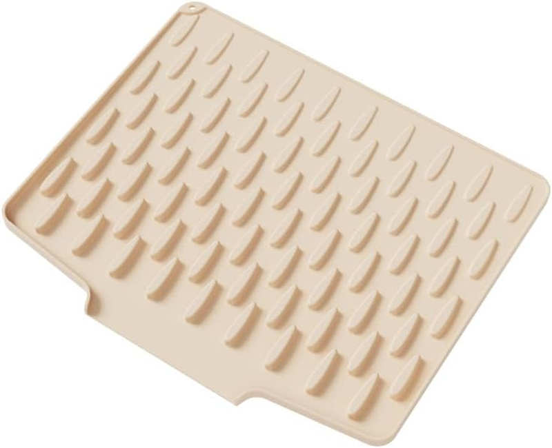 Silicone Dish Drying Mat with Drain Spout, Heat Resistant Non-Slip Dish Drainer