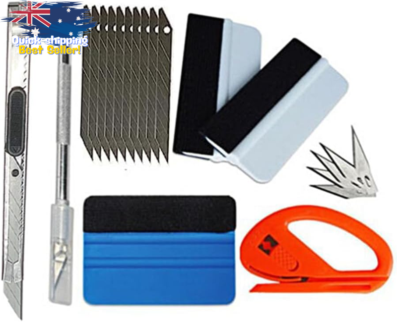 7 Pcs Vinyl Wrap Tool Kit - Window Tint, Carbon Blades, Car Wrap Tools
