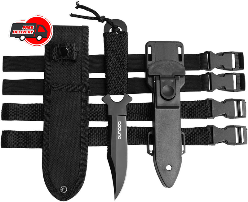 Dive Knife Scuba Diving Knife with Leg Straps 2 Pairs Thigh Knife Holster with