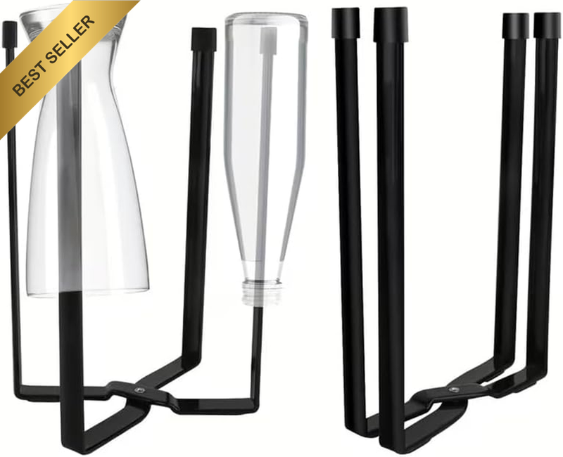 2 Pack Bag Rack Holder，Black Foldable Water Bottle Drying Rack，Plastic Bag Dryin