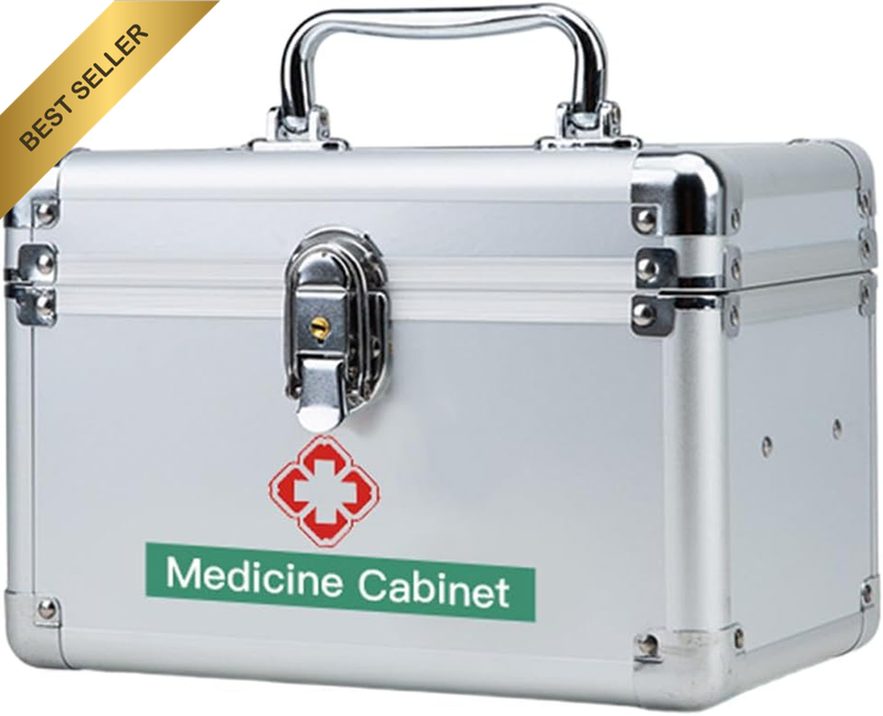 Medicine Cabinet, Aluminum Alloy Moisture-Proof First Aid Box, Home Emergency Ki