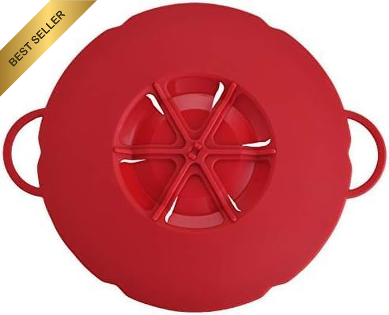 Silicone Boil over Spill Stopper Splatter Guard Pot Pan Lid Cover Prevents Mess