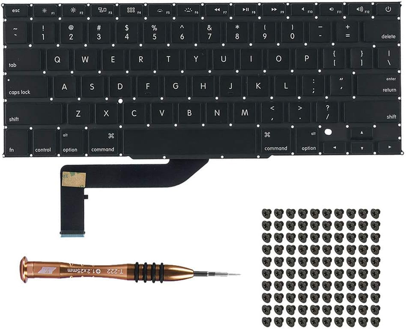 US Keyboard with Screws + Screwdriver Kit Replacement for Macbook Pro Retina 15"