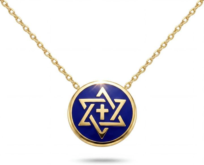 Star of David Cross Necklace Sterling Silver Judeo Christian Unity