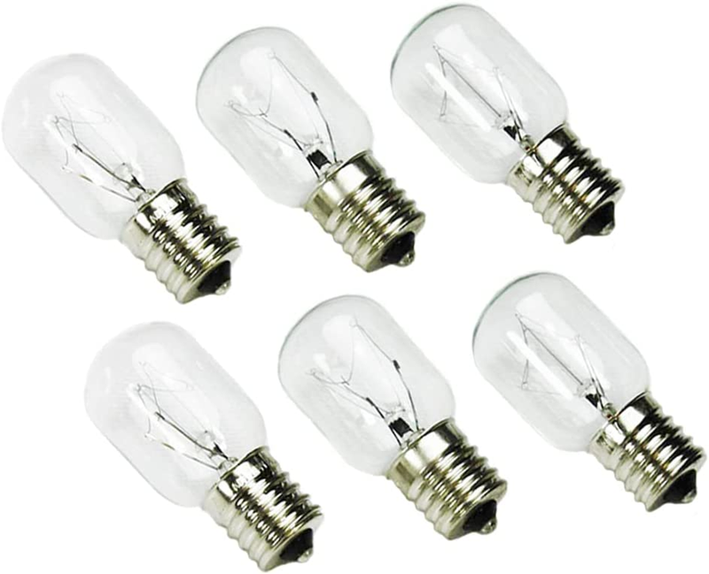 8206232A Microwave Oven Light Bulbs,6 Pack 40W 125V E17 under Hood Microwave Ove