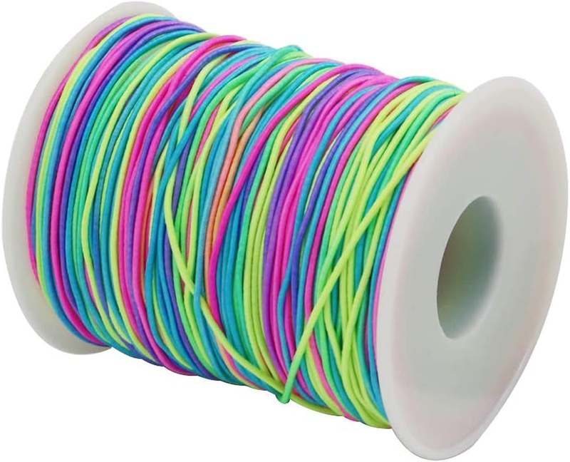 1mm Elastic Cord, 328 Feet Colorful Beading Cord Stretchy String for Bracelets,