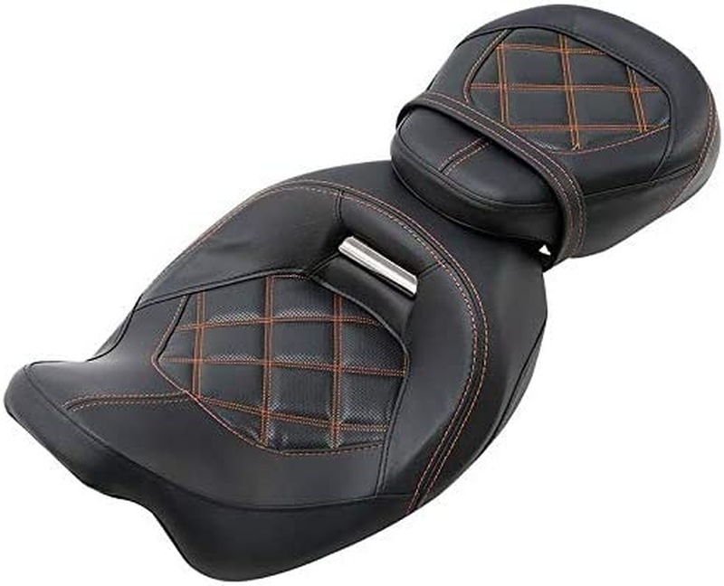 Low Profile Rider and Passenger Seat 2-Up Motorcycle Seat Fit for Harley Road Ki