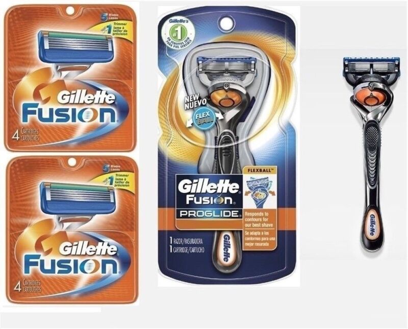9 Gillette Fusion Razor Blades Cartridges Refills Proglide Flex Ball Shaver 8 4