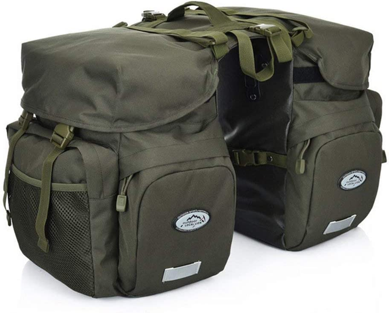 Canvas Cycling Bicycle Bike Pannier Rear Seat Bag Rack Trunk (Waterproof,