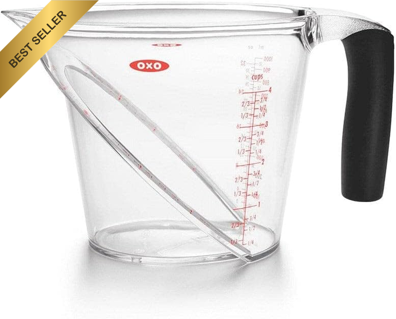 Good Grips Angled Measure Cup, 1 Litre Capacity, 4 Cup, Clear