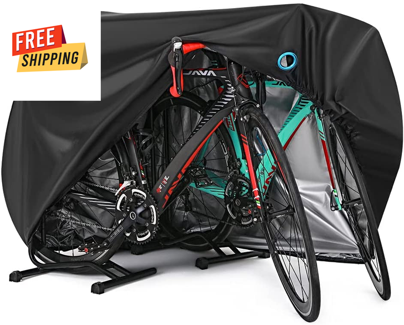 Waterproof Bike Cover for 2-3 Bikes - Heavy Duty, UV Resistant, Black