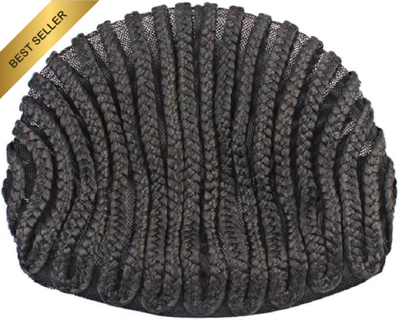 Black Wig Cap Cornrow Braids Braided Wig Caps for Easy Sewing Soft Stretchy