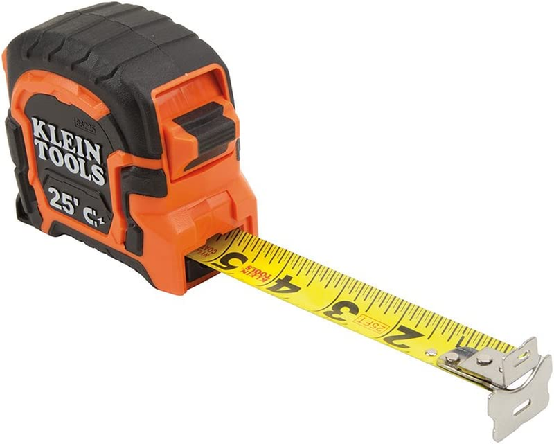 Klein Tools 86225 Tape Measure, 25-Foot Double Hook Magnetic with Finger Brake,
