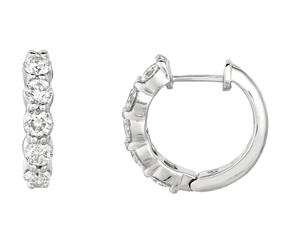 Pre-owned Morris 0.75 Carat Natural Diamond Hoop Earrings Si 14k White Gold
