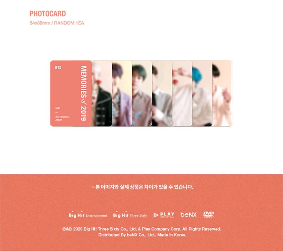 BTS MEMORIES OF 2019 DVD 6CD+2Book+Frame+2Card+7Photo+