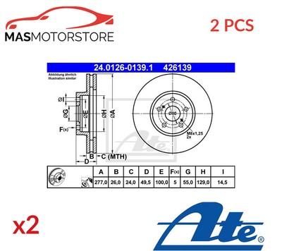 BREMSSCHEIBEN SATZ PAAR VORNE ATE 24012601391 2PCS P NEU OE QUALITÄT