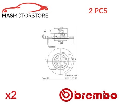 BREMSSCHEIBEN SATZ PAAR VORNE BREMBO 09982521 2PCS P NEU OE QUALITÄT