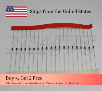 20pcs - 1N4148 Small Signal, Fast Switching Silicon Diodes - DO-35 - onsemi