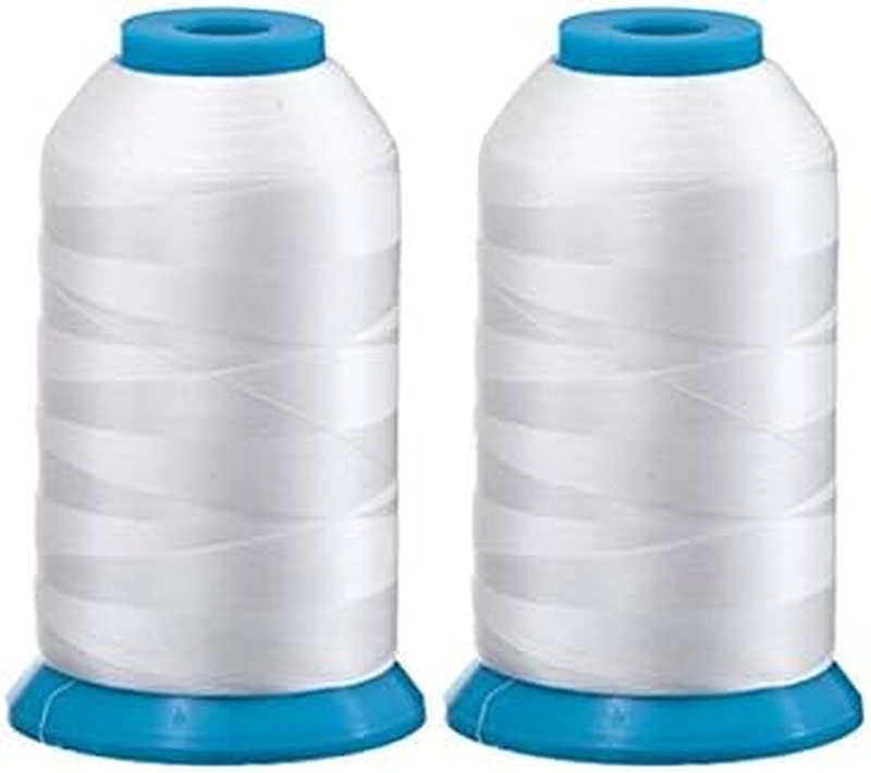 Set of 2 Huge White Spools Bobbin Thread for Embroidery Machin...