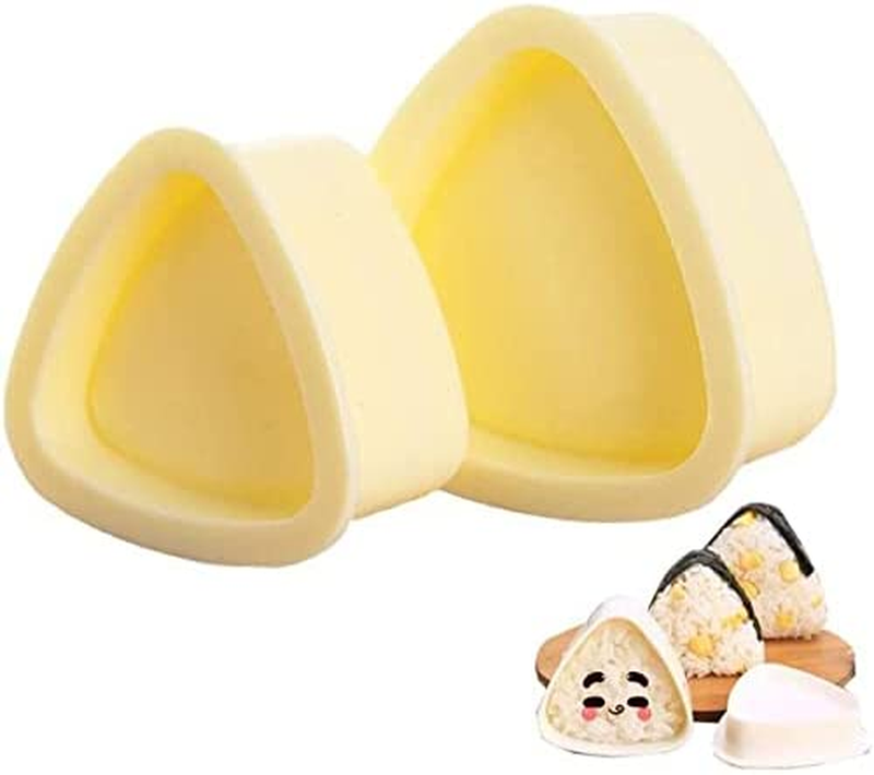 Onigiri 2 Pieces Rice Ball Mold Makers, Triangle Sushi Mold for Japanese Boxed M
