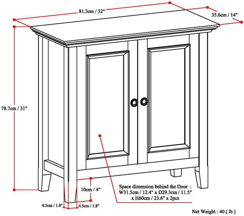 Amherst SOLID WOOD 32 Inch Wide Transitional Low Storage Cabinet in Hickory Brow