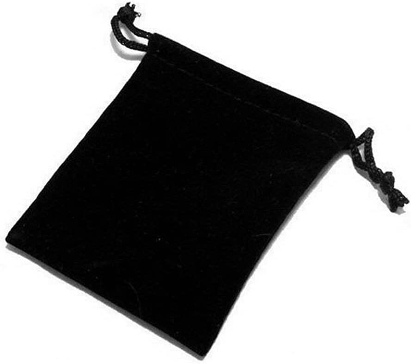 100Pcs Velvet Jewellery Gift Bag Black Drawstring Pouch for Jewelry Wedding Favo