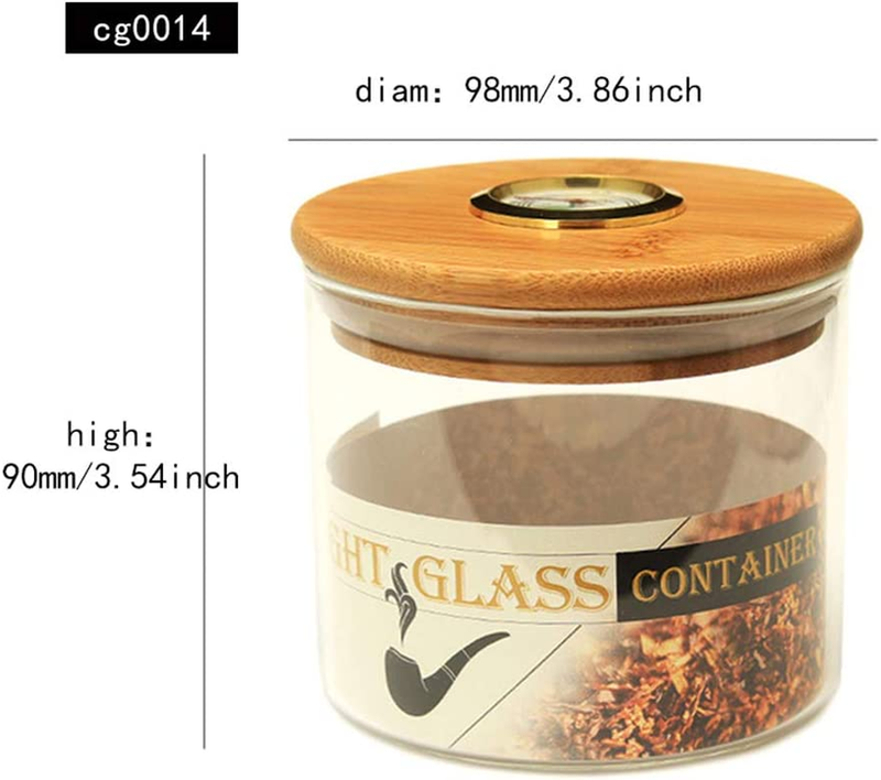 MUXIANG Tobacco Jar Cigar Storage Jar Cigar Humiditor Small round Humidifier Gla