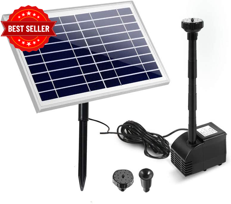 Solar Powered Water 60W Fountain Pump Kit with LED Light Solar