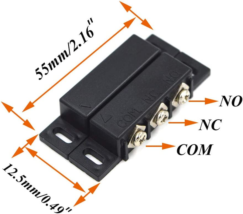 2Sets Magnetic Reed Switch Normally Open Closed NC NO Door Alarm Window Security