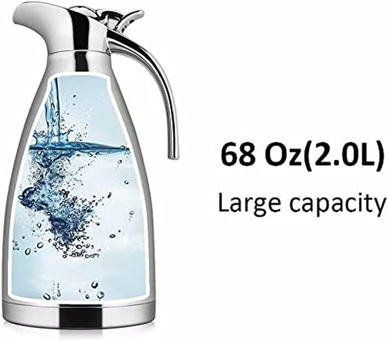 68 OZ Stainless Steel Thermal Coffee Carafe Double Walled Vacuum Insulated Pot