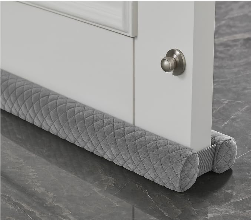 Premium Velvet Door Draft Stopper, 30'' to 36'' Adjustable Gap Filler, Double-Si