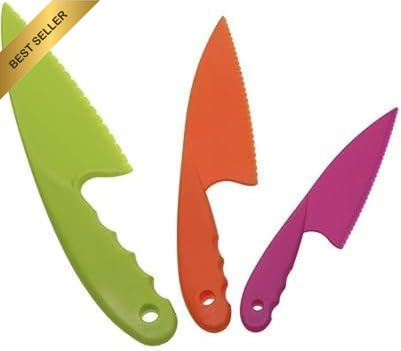 3 Colors Plastic Knife Set 3 Sizes Nylon Knife Safety Cooking Chef Knives for Fr