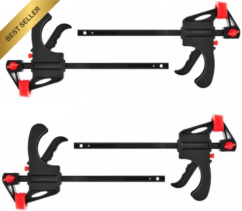 4 Pcs Quick Woodworking Clip Bar Clamp F-Tyle Grip Quick Ratchet Release Squeeze