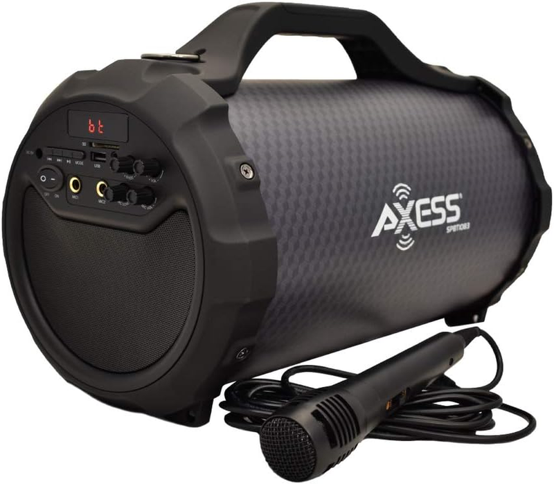 Axess SPBT1083BK Portable Bluetooth Indoor/Outdoor Speaker w