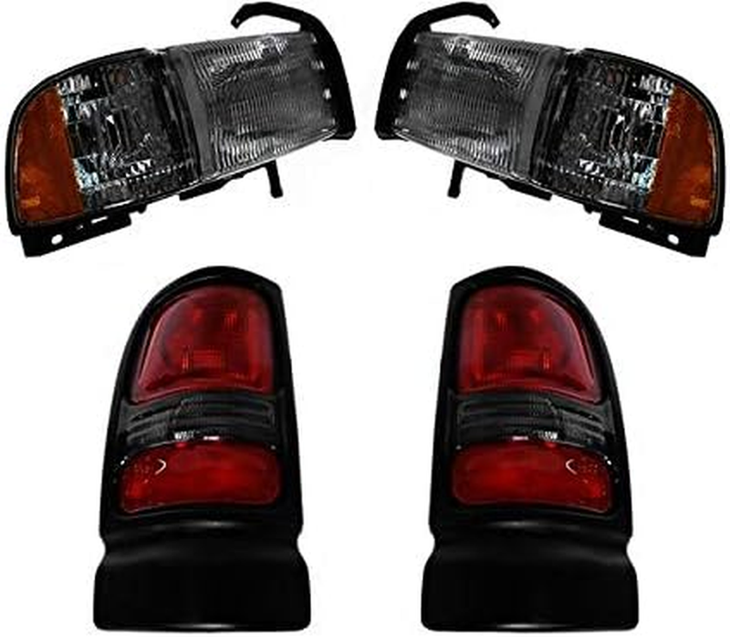 4 Piece Set Headlight and Tail Light Kit for 1994-2001 Dodge Ram 1500