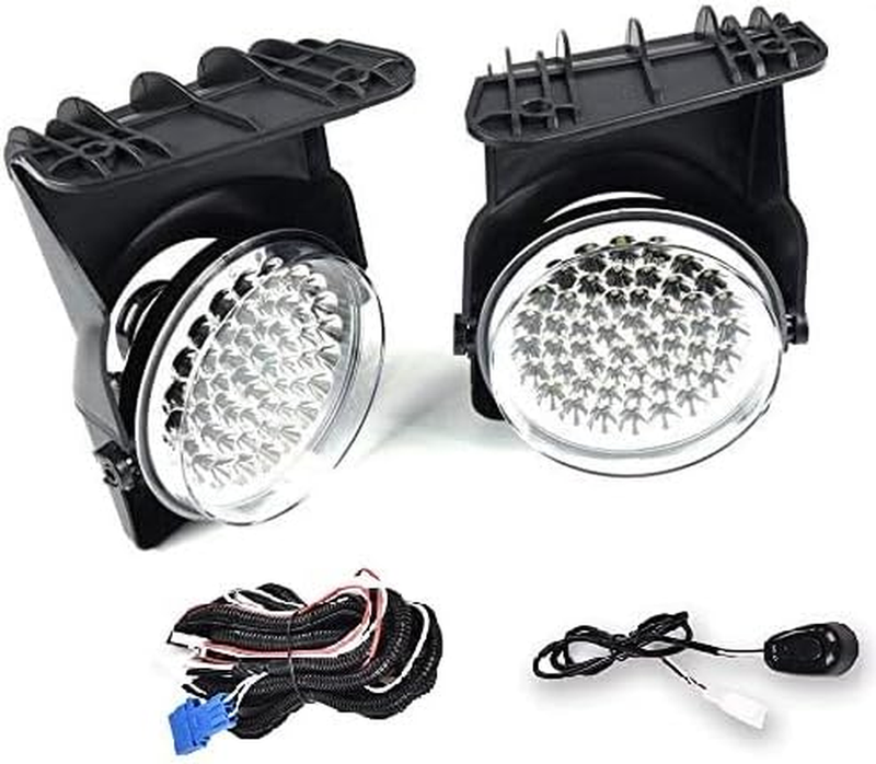 LED Fog Lights Left Right w/Wire Harness for 2003-2006 GMC Sierra 1500 2500 3500