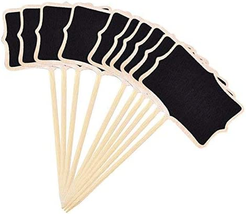 20 Pcs Wood Chalkboard Plant Tag, Wooden Stakes Plant Labels Blackboard Garden T