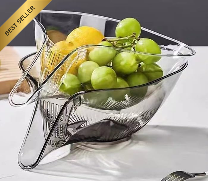 Small Strainer Basket, Side-Drain Design, Dishwasher Safe Food Strainer for Past