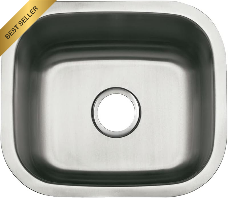 16x16in Undermount Bar Sink Single Bowl 18 Gauge Brushed Stainless Steel