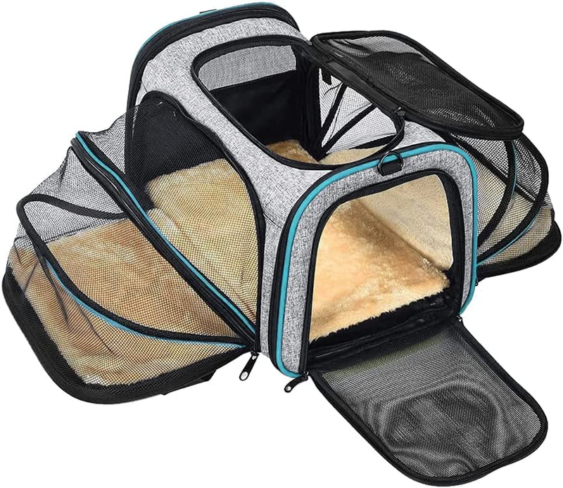 Airline Approved, Expandable Foldable Soft-sided Dog Carrier, 3 Open