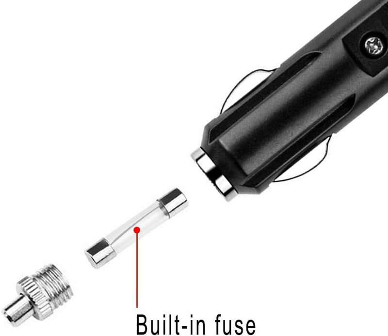 Car Cigarette Lighter Heavy-Duty Male Plug Power Adapter Supply Cord With LED Li