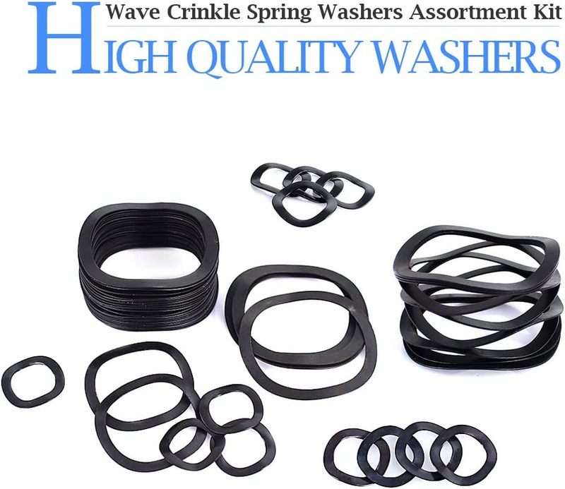 Glarks 320Pcs Carbon Steel Spring Washers Assortment Kit